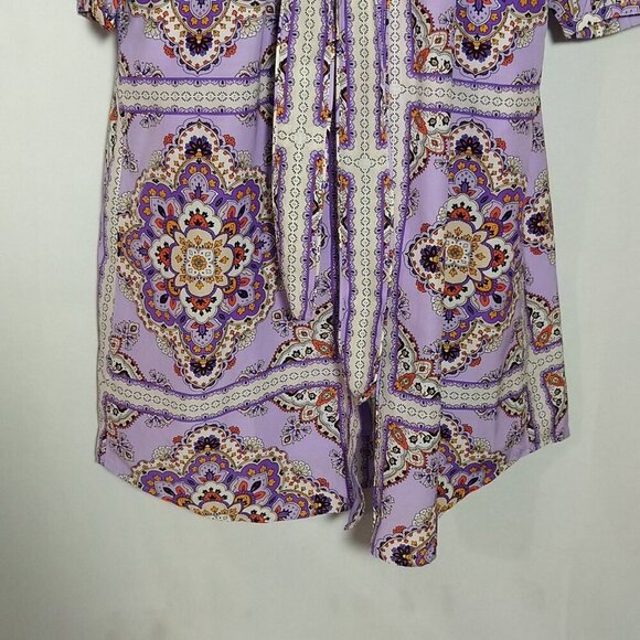 Ann Taylor Shirt Dress Lilac Floral Paisley Size 8 New NWT - Picture 4 of 5